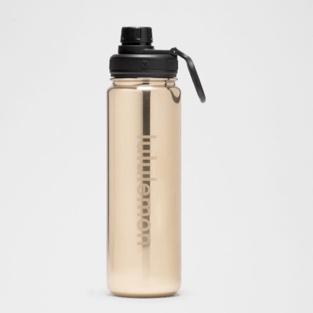 Lululemon Back To Life Sports Bottle 24oz Gold/Black NWT